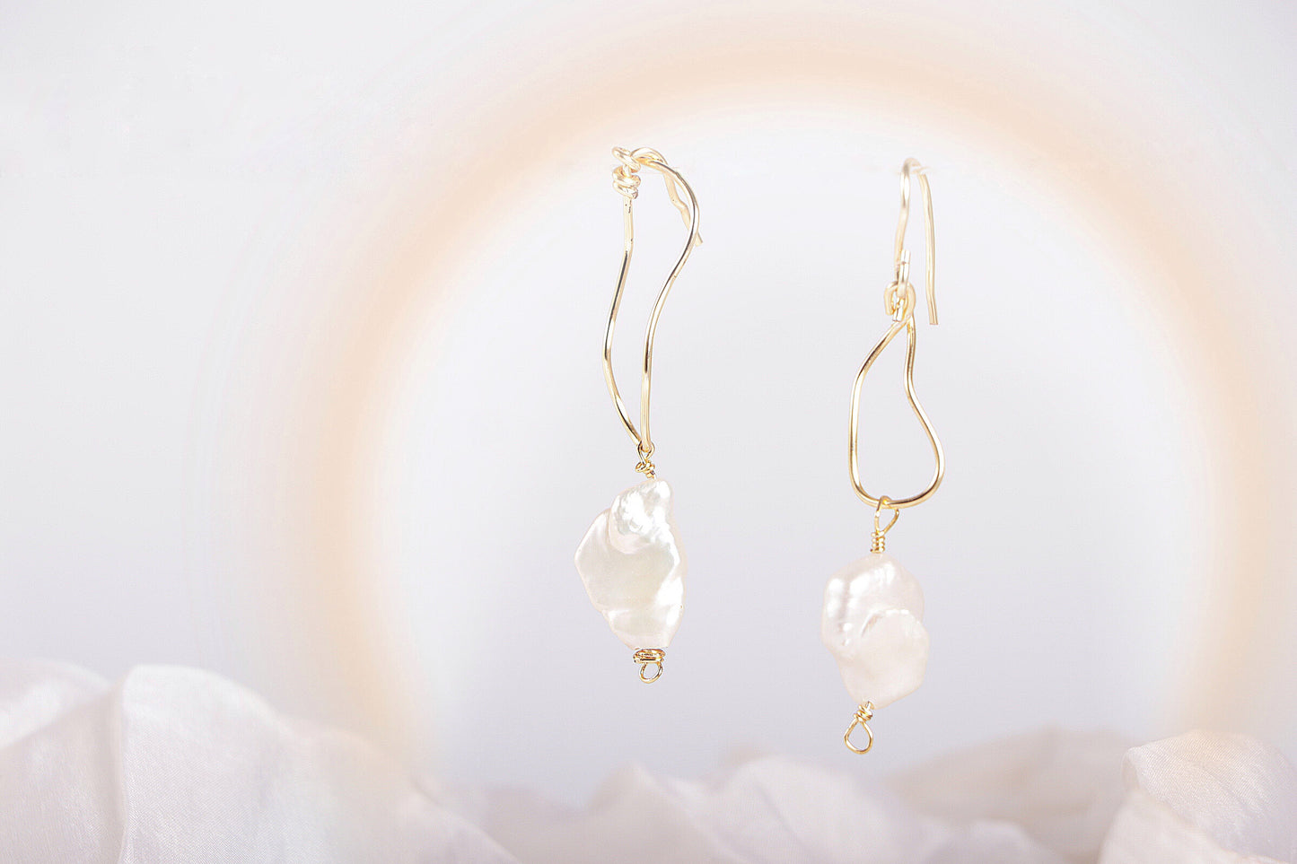 Origami Muse Earrings in Pearl