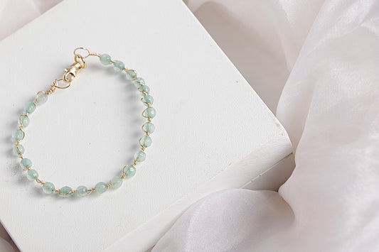 Crystalized Dainty Bangle in aqua blue